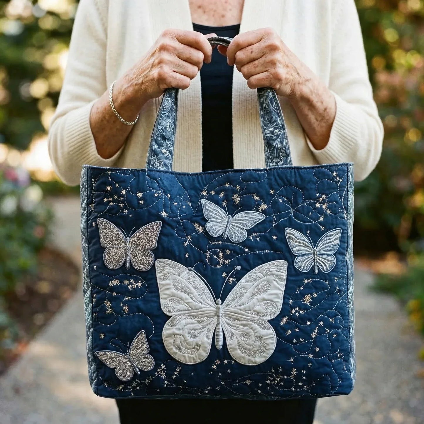 Handcrafted Silver Butterfly Bag